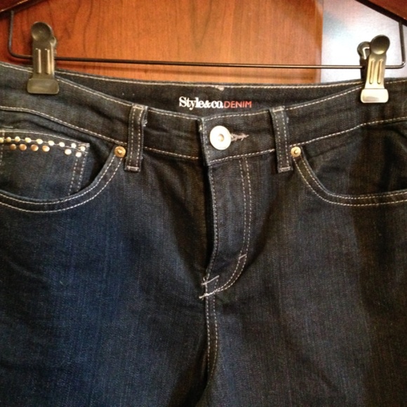 Style and Co Curvy 4 Blue Jeans mid rise - Picture 8 of 9